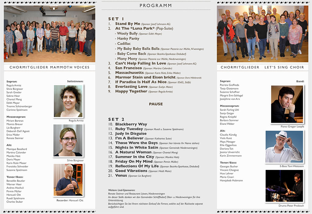 Programm Konzert 2016